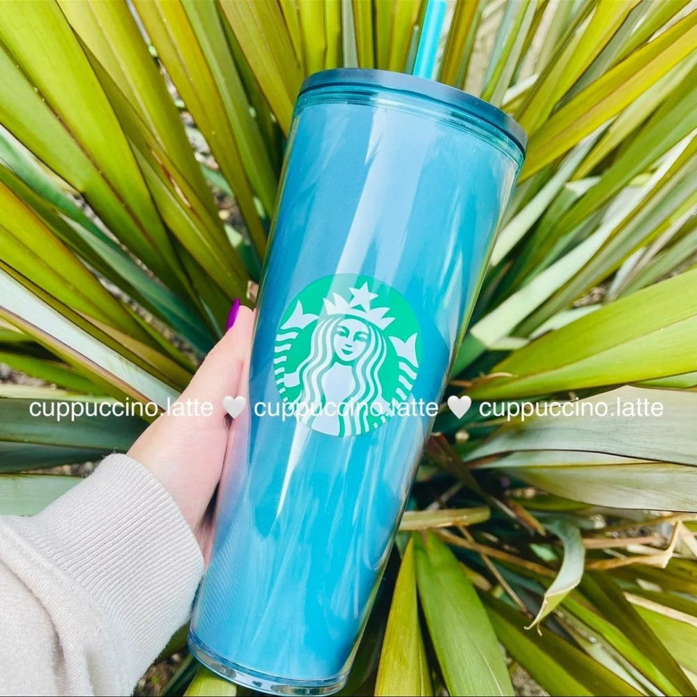 💙NEW SET💙Starbucks Teal 3D Hologram Tumblers - Picture 3 of 9
